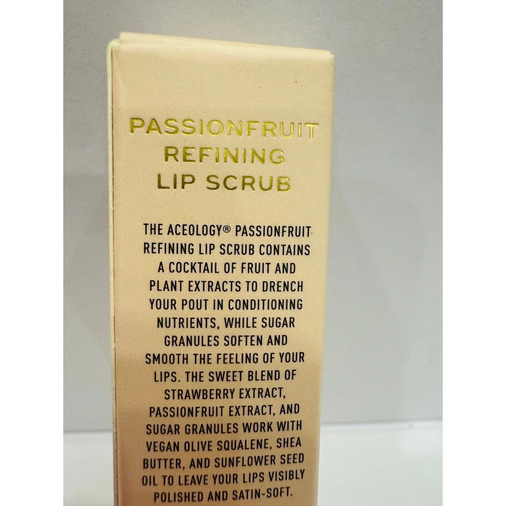 Aceology Passionfruit Refining Lip Scrub 0.5oz‎ Yellow Exfoliating Treatment